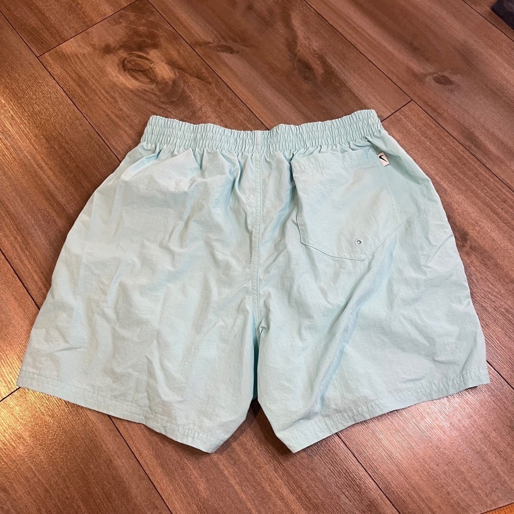 Nike Mens Shorts Medium M Light Blue Drawstring Pockets Logo Bin O-7 - Picture 5 of 5